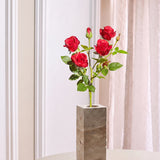 Luxus 5-Köpfige Rose "Real Touch" – Rot