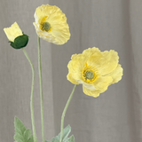 Poppy Flower "Real Touch" - Butter Yellow